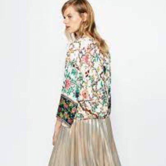 ZARA Floral Print Kimono Jacket - Picture 3 of 11